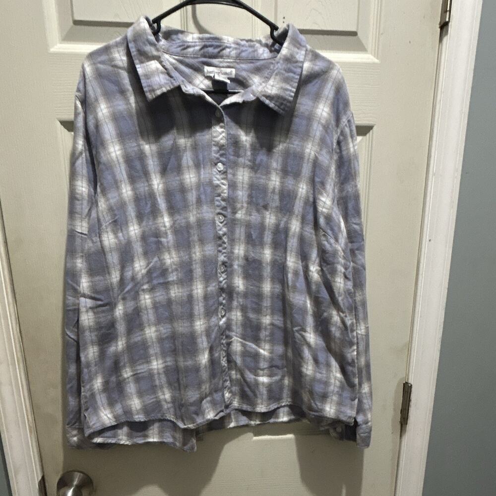 Hastings & Smith Women’s 2XL Plaid Button Up Cotton Shirt Plus Size